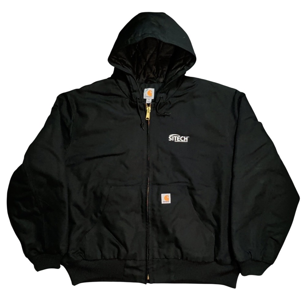 Carhartt 103940 Jacket Mens Size 2XL XXL Duck Canvas Quilted Hooded Workwear